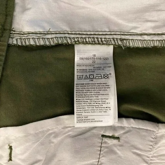 GAP Women's Army Green Trousers - High Rise - Size 18 - NWT Stretch Cotton Pants - Picture 9 of 12